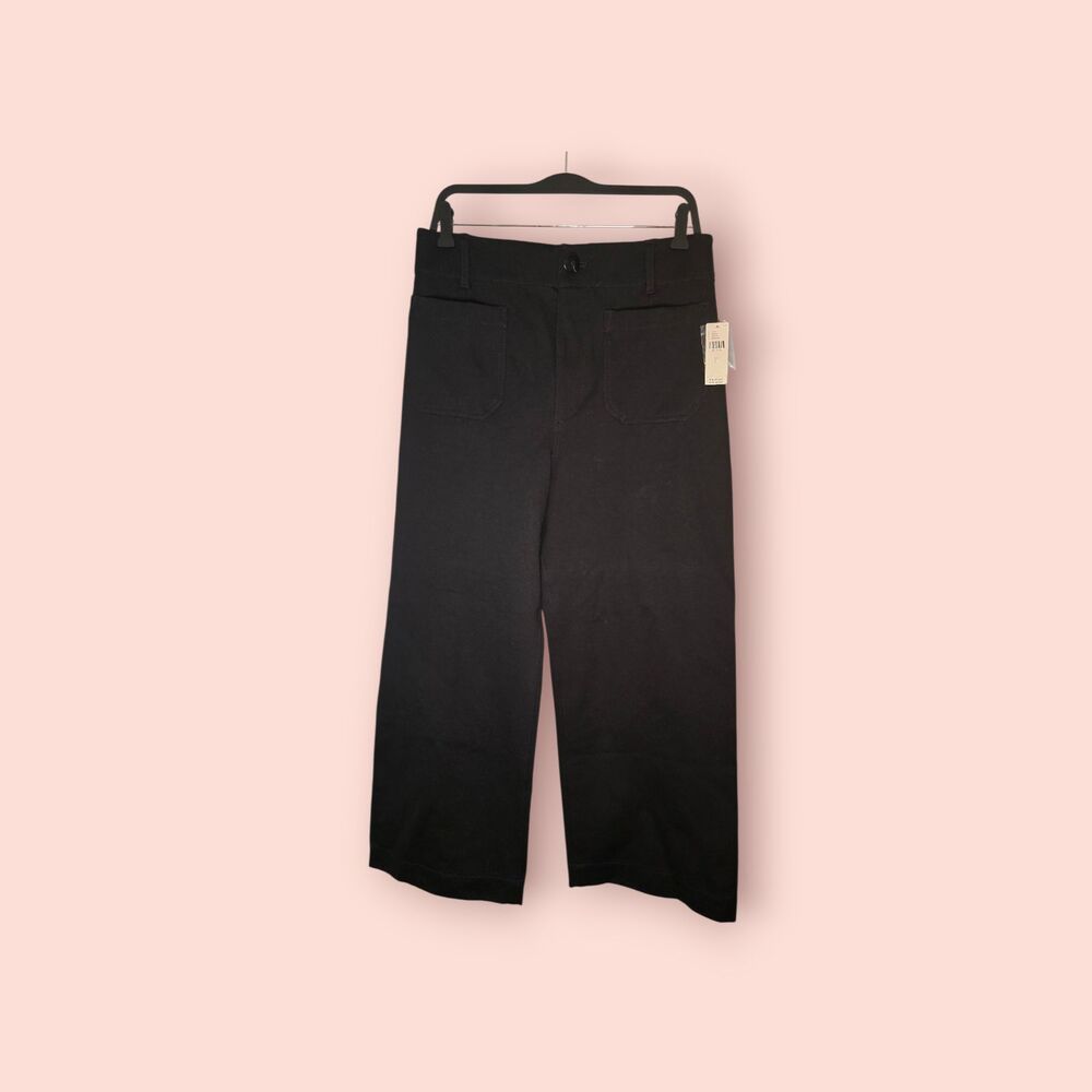 Anthropologie Maeve The Colette Crop Wide-Leg Ponte Pants 31 High Waist Work